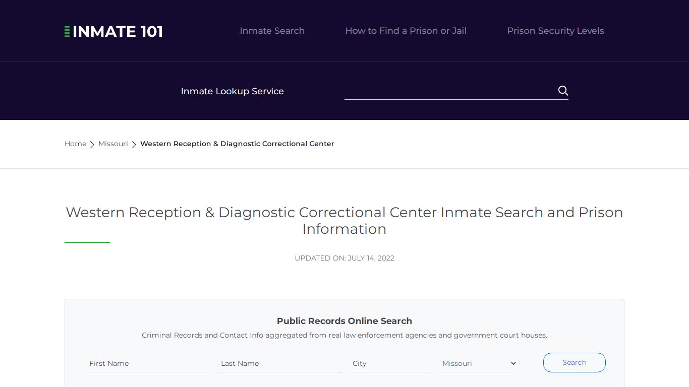 Western Reception & Diagnostic Correctional Center - Inmate101